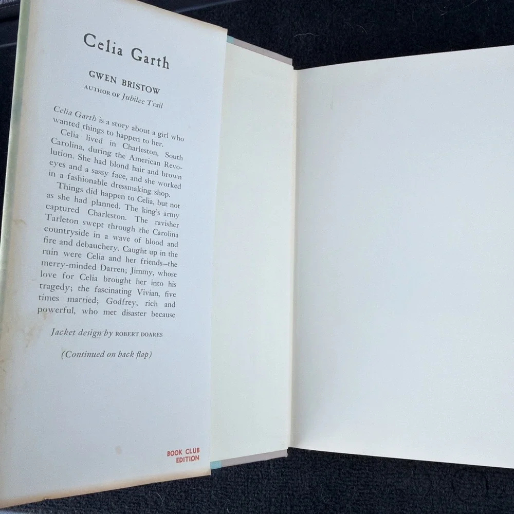 celia garth book, by‎ gwen bristow, 1959 Hardcover